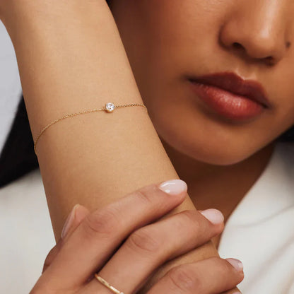 Bracciale con Pietra di Moissanite Cléa | Dorato