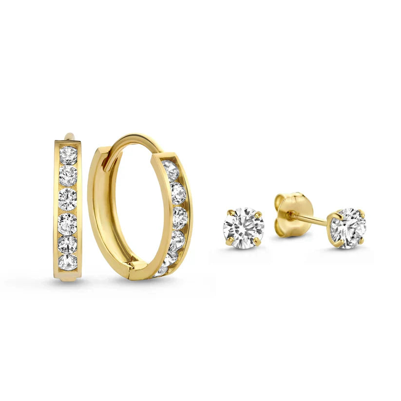 Set di orecchini pietra Dara Brillane | Oro bianco