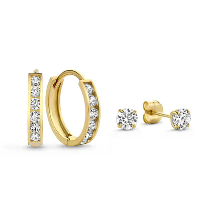 Set di orecchini pietra Dara Brillane | Oro bianco
