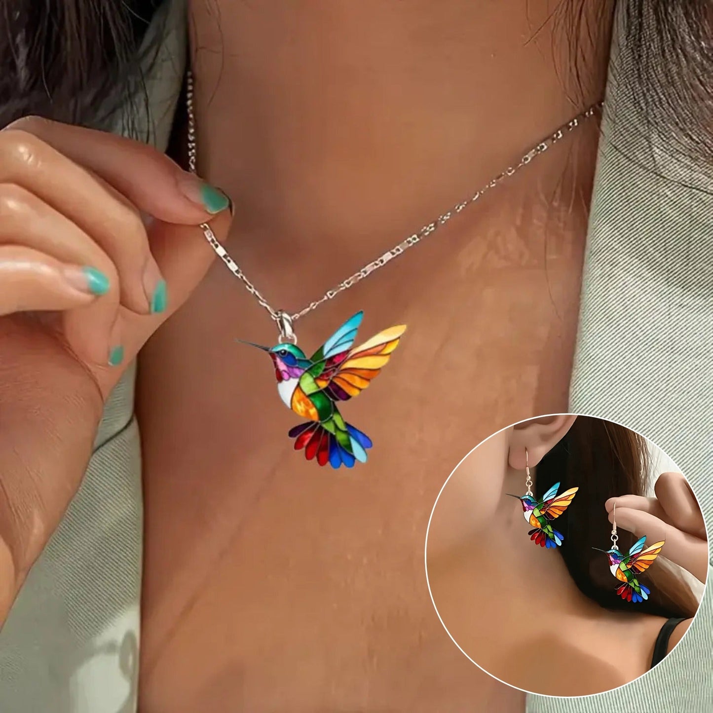 Collana Colibrì con Orecchini in Omaggio