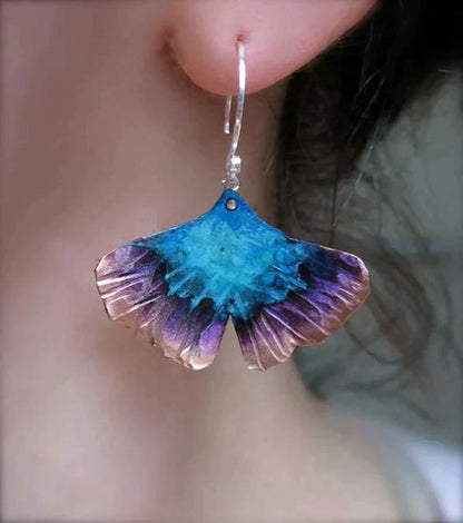 Orecchini boho farfalla blu in argento sterling