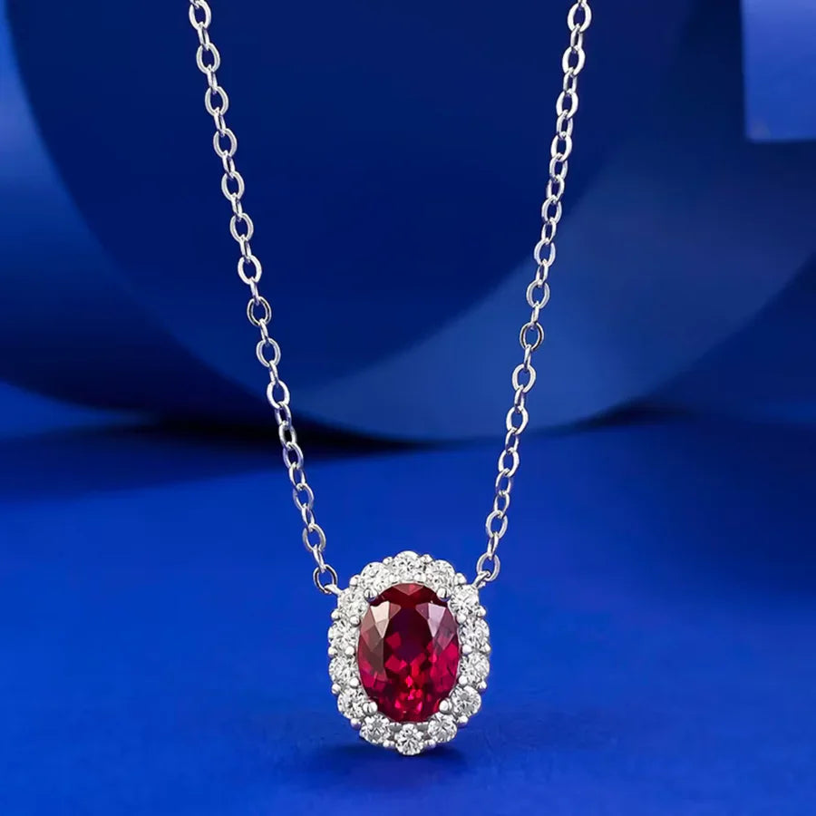 Collana con Rubino e Moissanite
