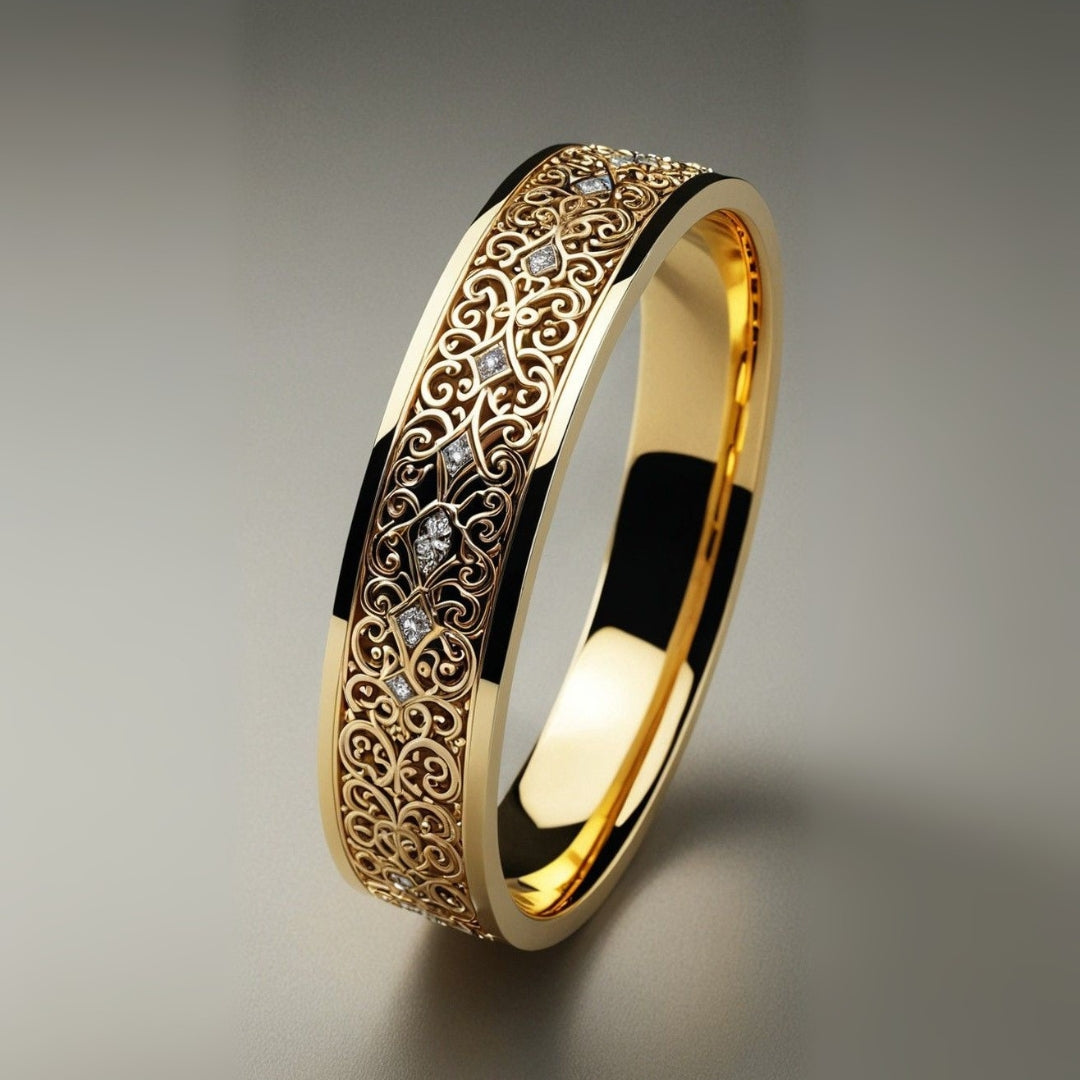 Anello Esotico Fine Oro Cavo