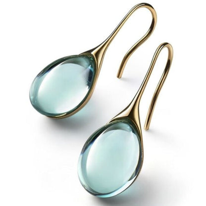 Orecchini goccia cristallo in oro e argento