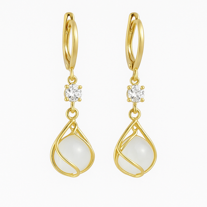 Orecchini in argento sterling con incastonatura rotonda