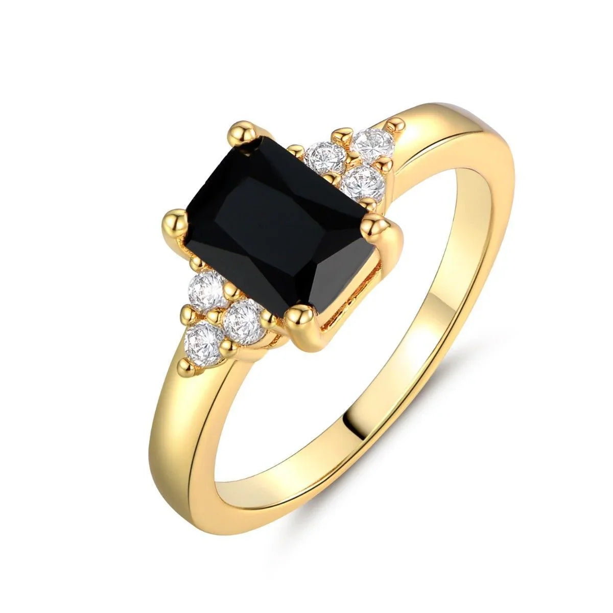 Anello Spinella Nera e Baguette - Gioielli di Sophia