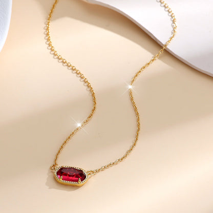Collana ovale classica rubino | Oro
