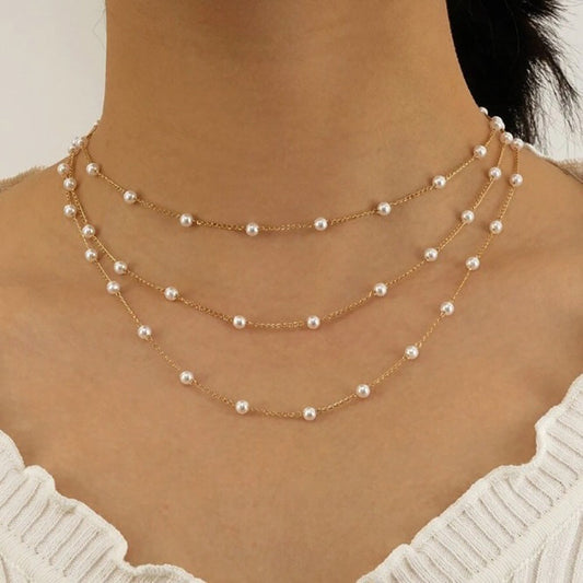 Collana Grazia Perla a Tre Filze