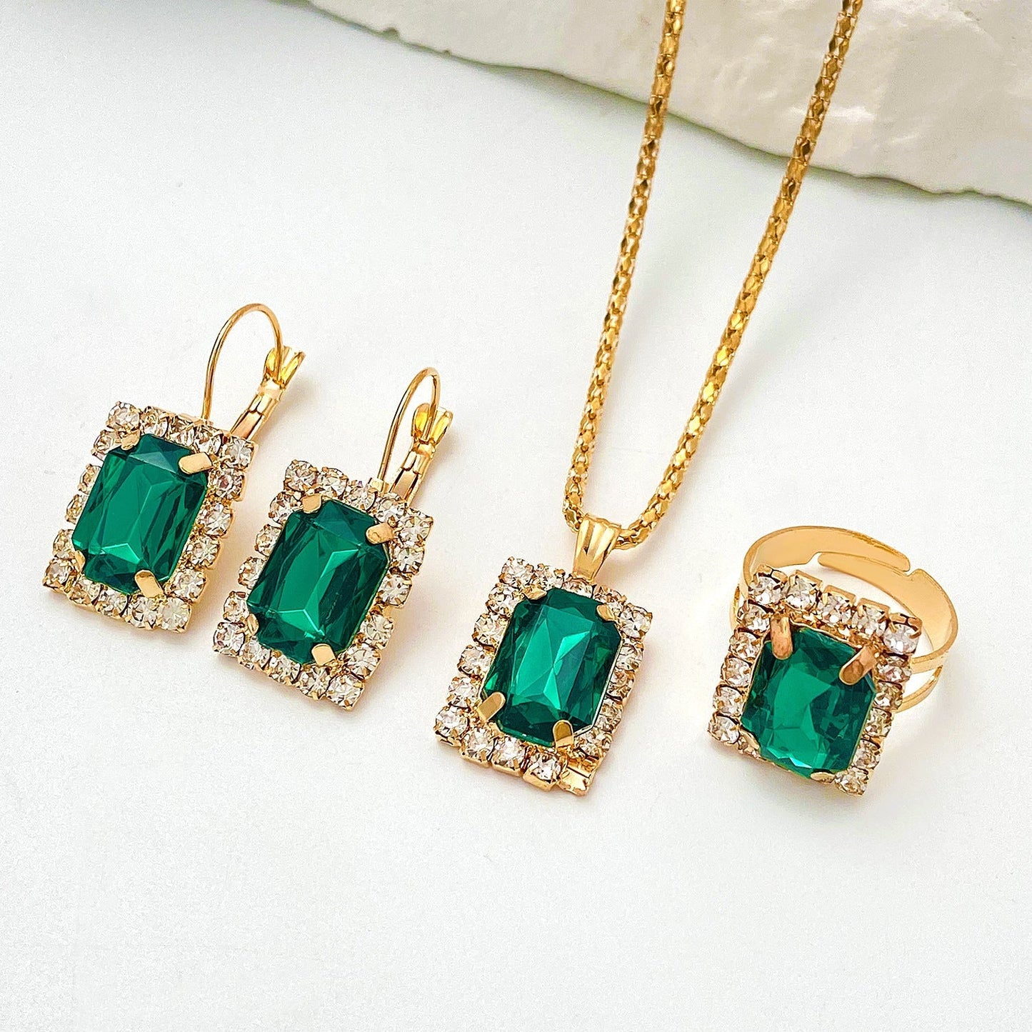 Set di gioielli Sylvara Greenveil | Oro bianco
