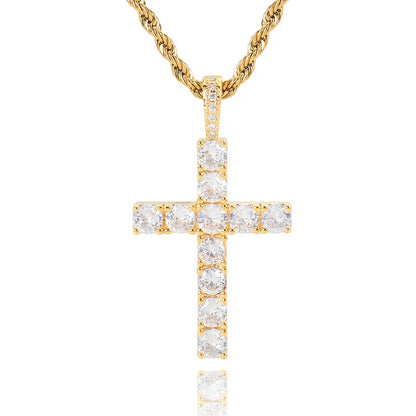Collana con croce in moissanite