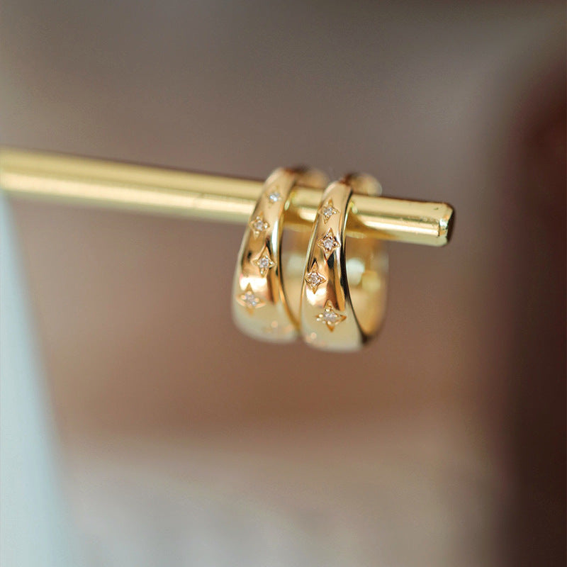Orecchini lussuosi in oro e argento