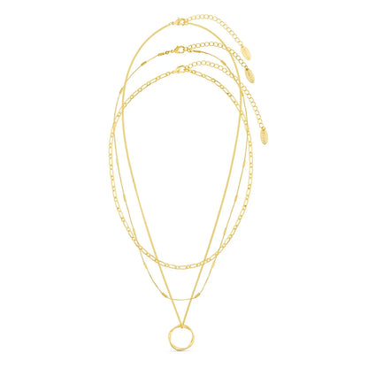 Collana cerchio aperto a tre file | Oro bianco