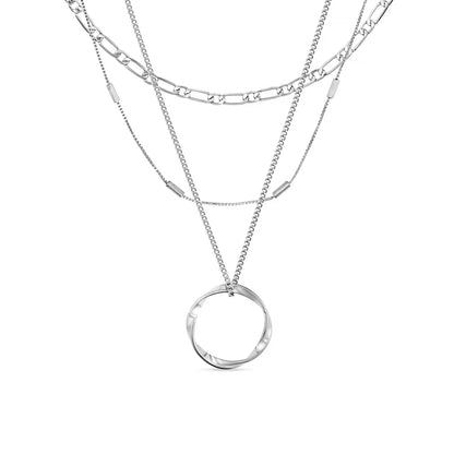 Collana cerchio aperto a tre file | Oro bianco