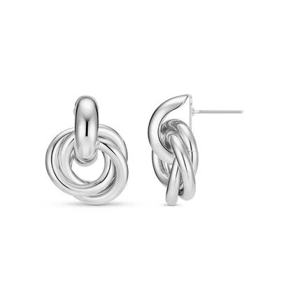 Orecchini Statement Interlocking | Oro bianco