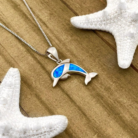 Collana Delfino in Opale e Argento