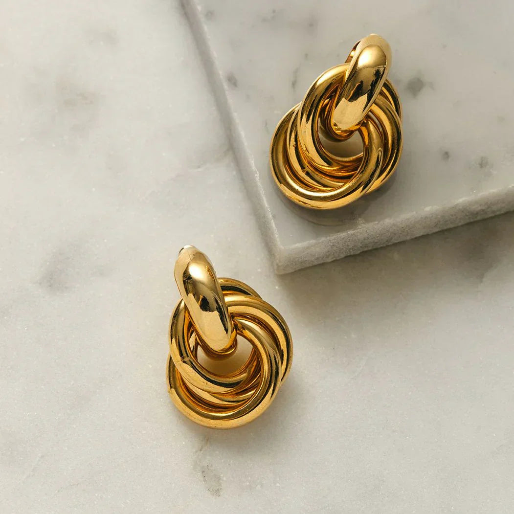 Orecchini Statement Interlocking | Oro bianco