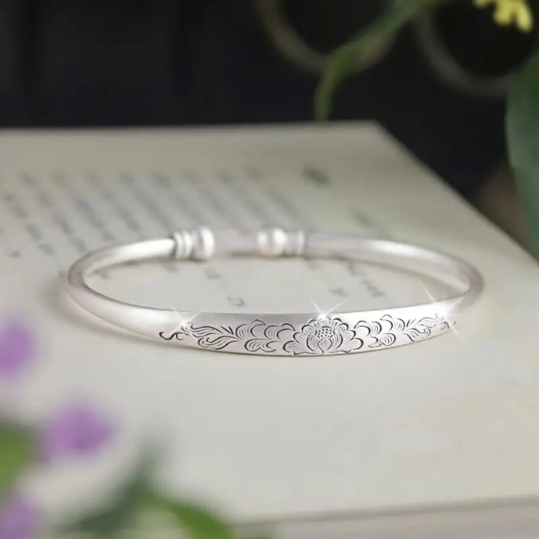 Bracciale argento sentiero di fiori