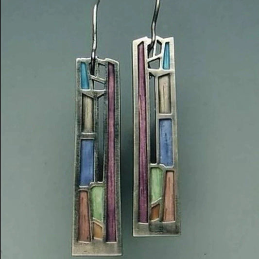 Orecchini Vintage Argento Colorato