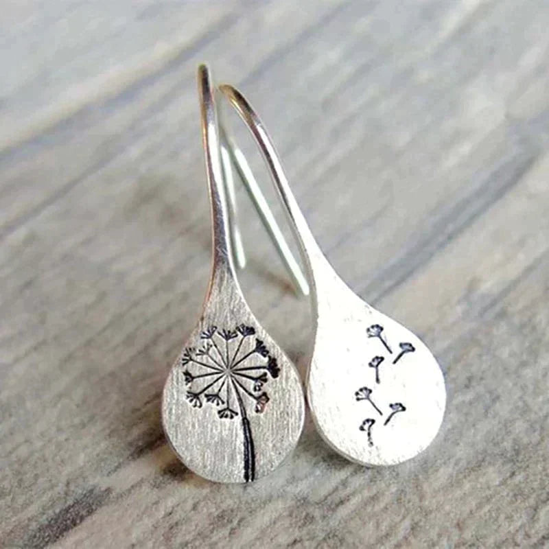 Orecchini foglia dente di leone in argento sterling 925