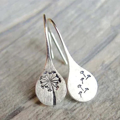 Orecchini foglia dente di leone in argento sterling 925