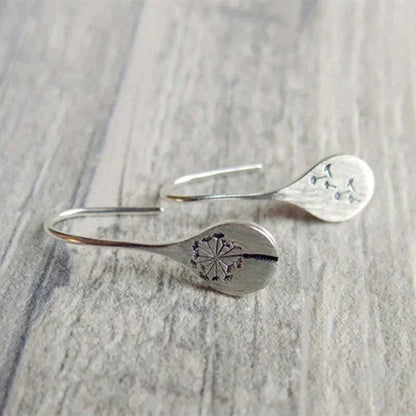 Orecchini foglia dente di leone in argento sterling 925
