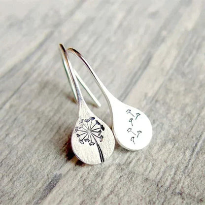 Orecchini foglia dente di leone in argento sterling 925