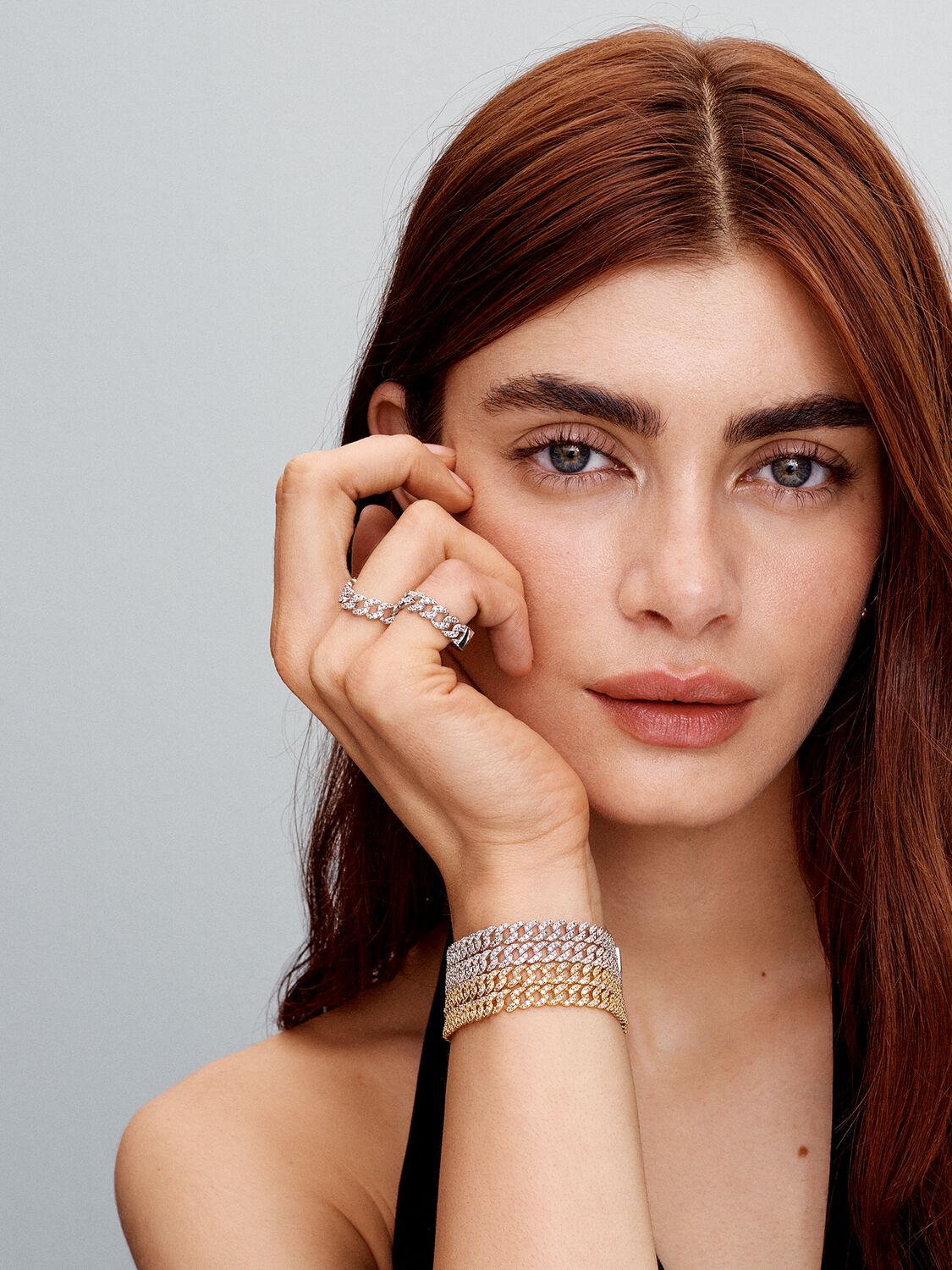 Bracciale Cubano Pavé | Dorato