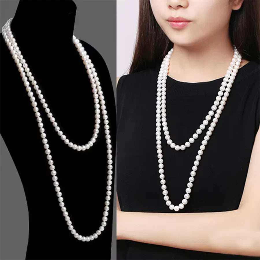 Collana di Perle Multi Strato Retrò