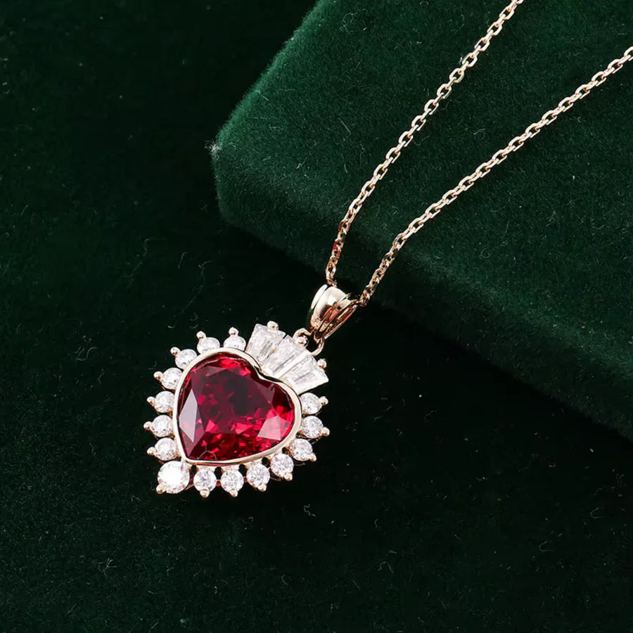 Collana con Gemme Rubino e Moissanite