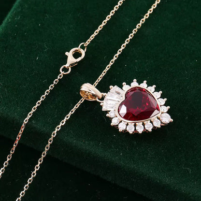 Collana con Gemme Rubino e Moissanite