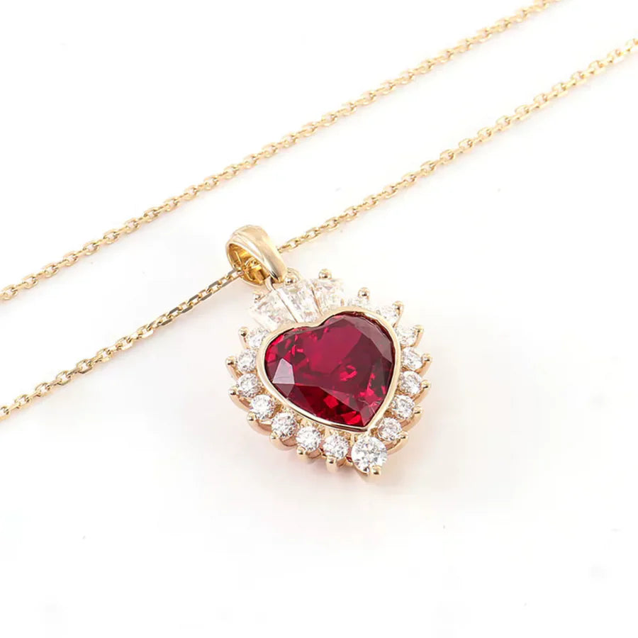 Collana con Gemme Rubino e Moissanite