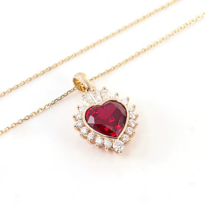 Collana con Gemme Rubino e Moissanite