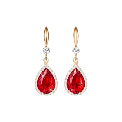 Orecchini lacrima rubino | Oro rosa