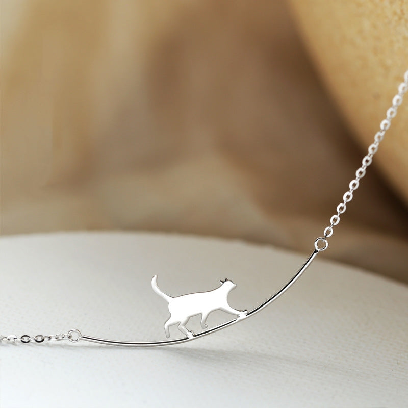 Collana Gatto Arrampicatore in Argento