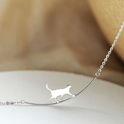 Collana Gatto Arrampicatore in Argento