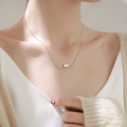 Collana Gatto Arrampicatore in Argento
