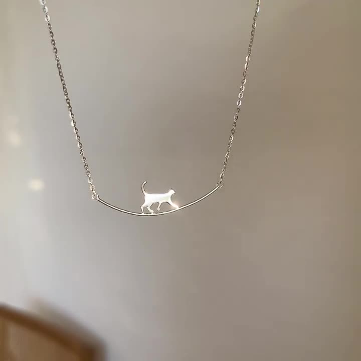 Collana Gatto Arrampicatore in Argento