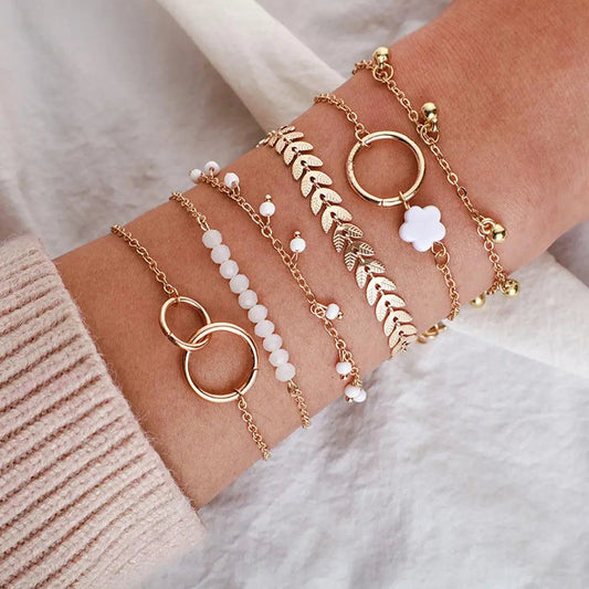 Set di braccialetti boho in oro