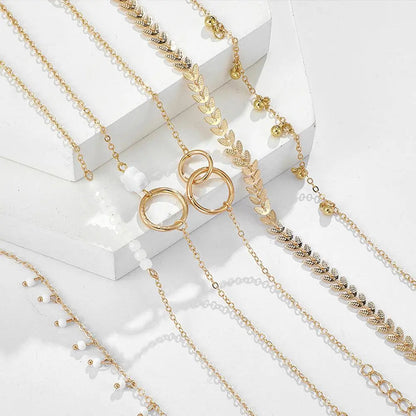 Set di braccialetti boho in oro
