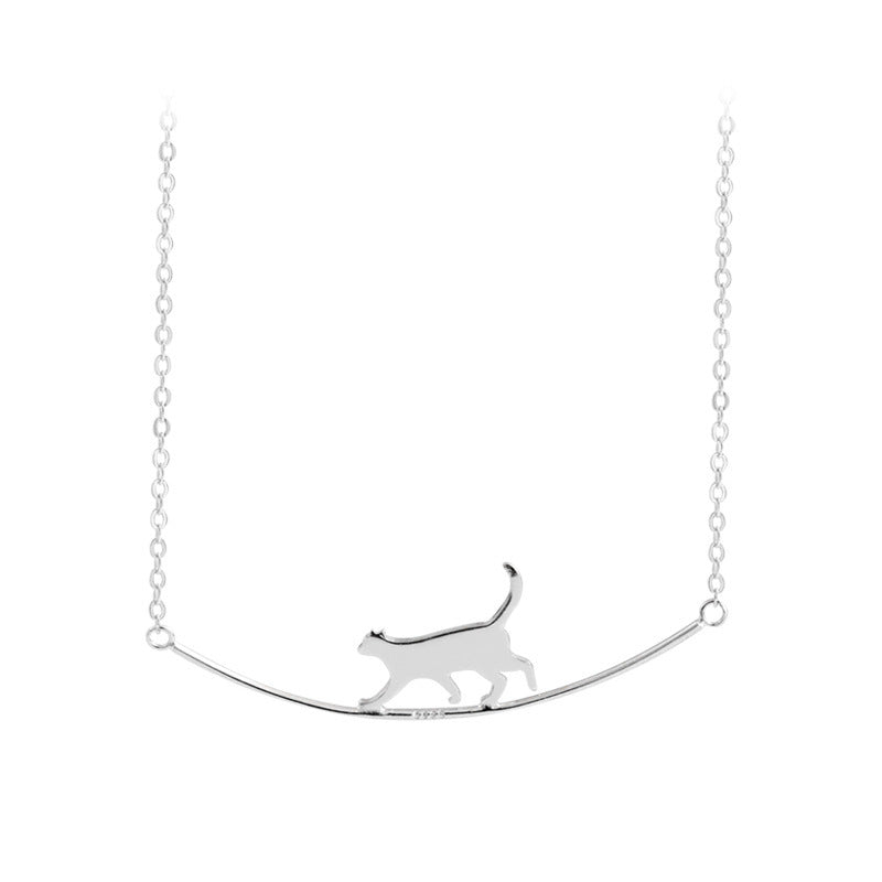 Collana Gatto Arrampicatore in Argento