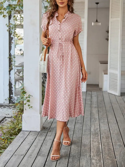 Dotarie™ - Vestito midi camicetta a pois