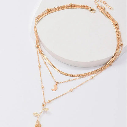 Collana con Ciondolo Rosa Dorata