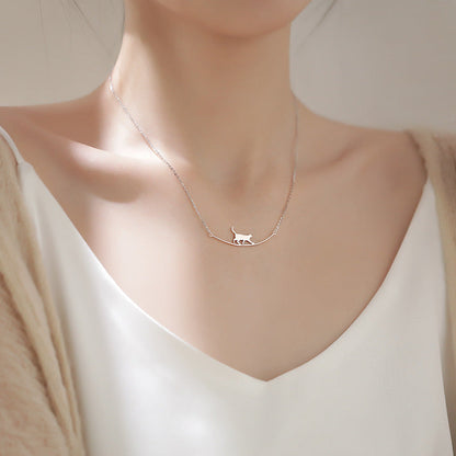 Collana Gatto Arrampicatore in Argento