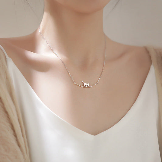 Collana Gatto Arrampicatore in Argento