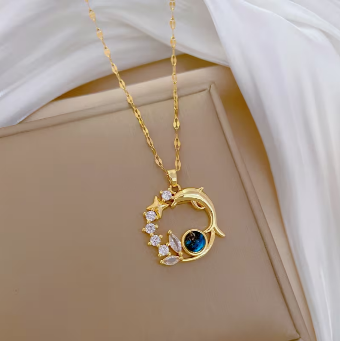 Collana con Charm Delfino Sussurro Cosmico