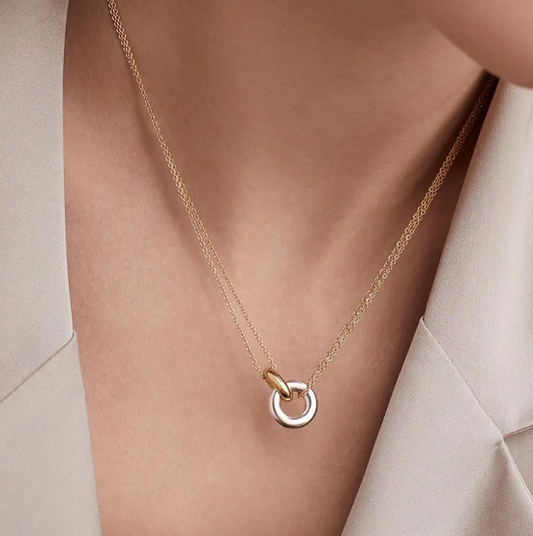 Collana con Ciondolo Rotondo Geometrico