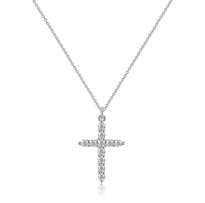 Collana Croce con Corona di Diamanti