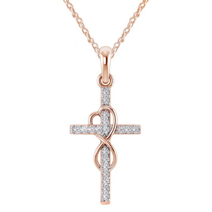 Collana con Ciondolo Croce in Lega di Diamanti