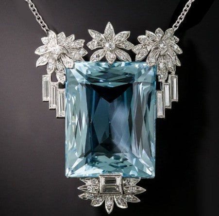 Collana con Acquamarina Taglio Radiance Vintage