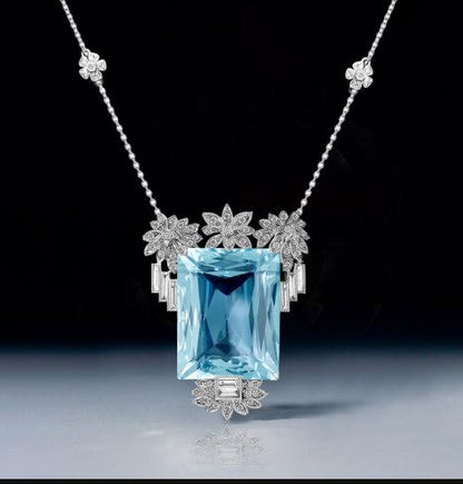 Collana con Acquamarina Taglio Radiance Vintage